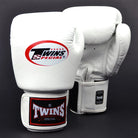 Palm view of Twins Special BGVL3 Boxing Gloves White for boxing Muay Thai and kickboxing training