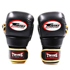 Side view of Twins Special GGL14 MMA Sparring Gloves showing the Black Gold finish