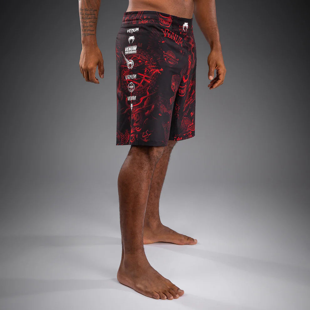 Lightweight flexible fabric detail on Venum 20th Anniversary Fightshorts Black Red