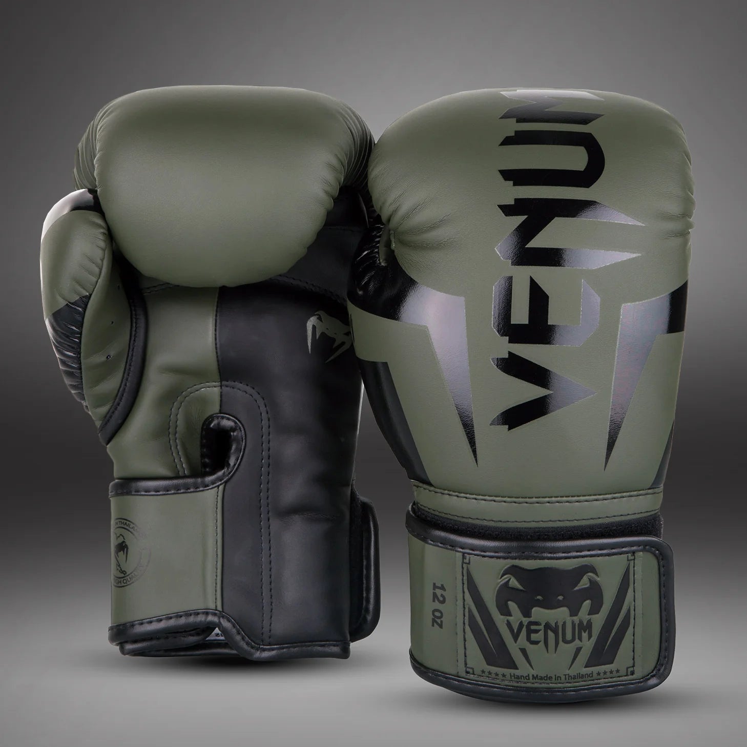 Venum Elite boxing gloves pair back view showing cuff