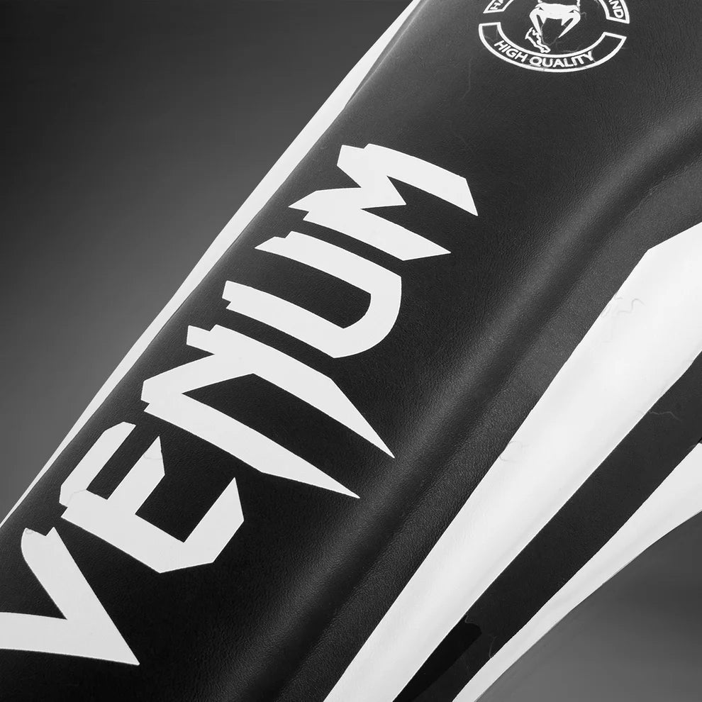 side view of Venum shin guards showing shin and instep padding coverage