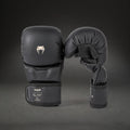 Side profile of Venum Impact Evo MMA Sparring Gloves Black showing MMA sparring glove shape