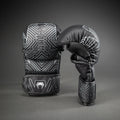 Venum Midnight Fury Sparring Gloves Black Grey Silver front view for MMA training