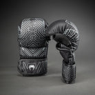 Venum Midnight Fury Sparring Gloves Black Grey Silver front view for MMA training