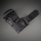 Palm view of Venum Midnight Fury Sparring Gloves Black Grey Silver