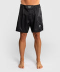 Venum Nexus fight shorts Black Silver front view
