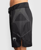 Venum Nexus fight shorts Black Silver logo and sublimated pattern detail