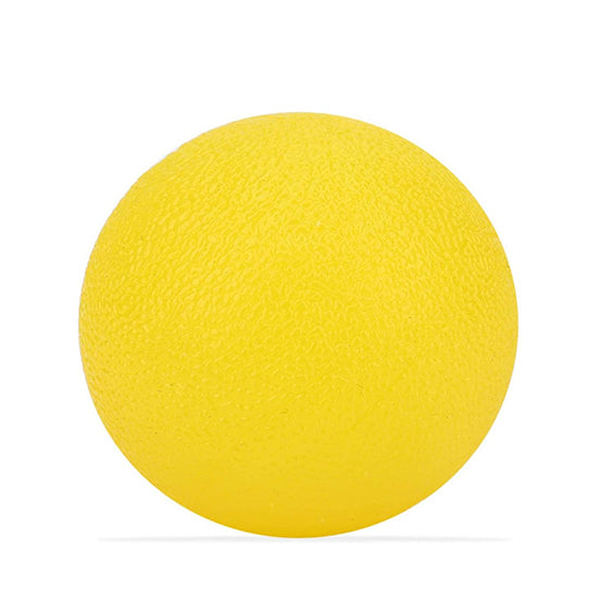 Yellow round grip strength ball showing round shape design