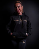 Model wearing the Zander Premium Cotton Training Hoodie for fitness and gym training