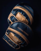 Zander x RingMaster Focus Pads Black Gold used for boxing Muay Thai kickboxing and striking pad work