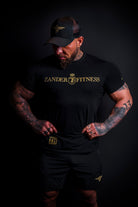 Model wearing the Zander Tee premium cotton training shirt during boxing gym training