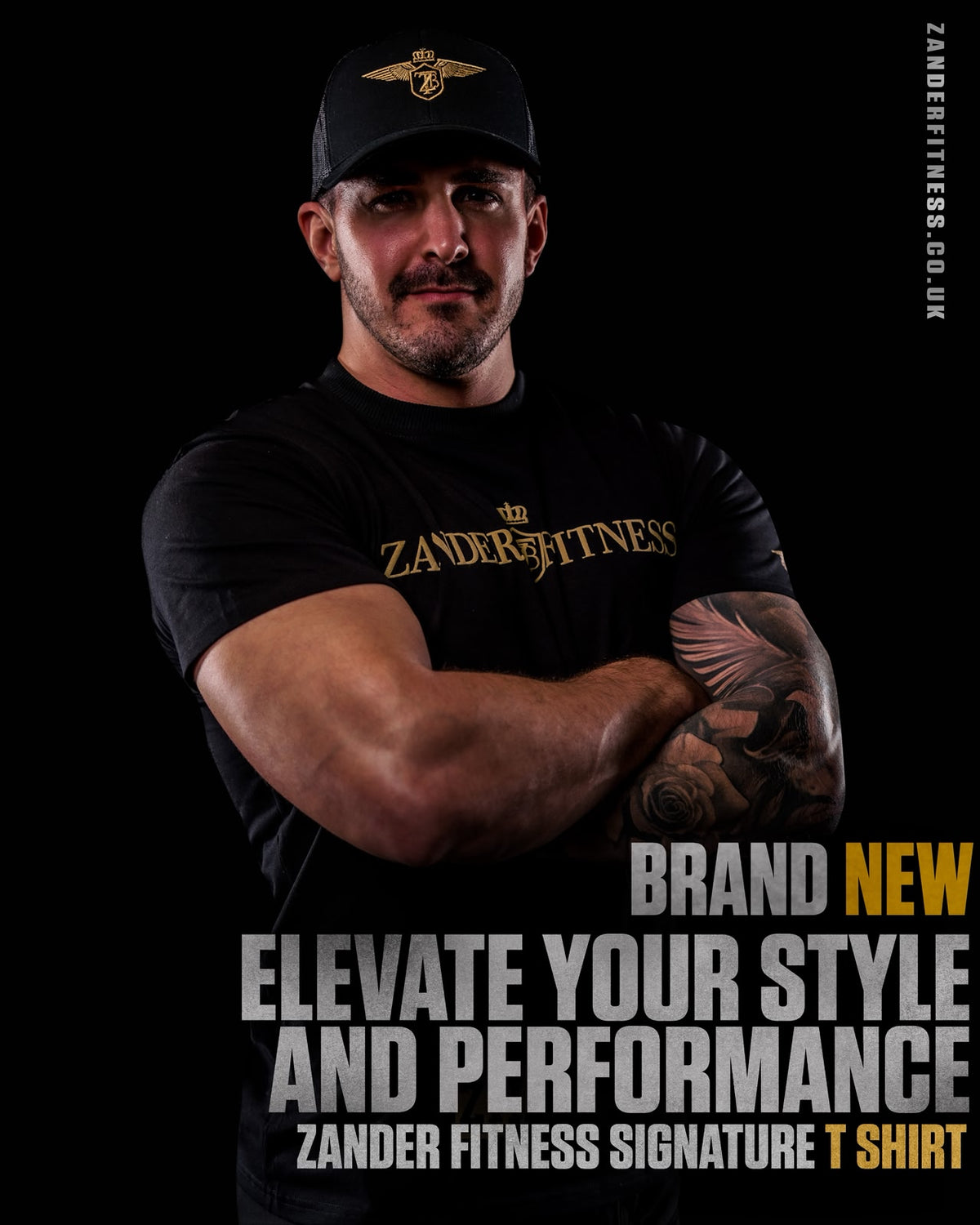 Model wearing the Zander Tee in a casual athletic lifestyle setting