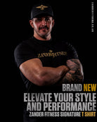 Model wearing the Zander Tee in a casual athletic lifestyle setting