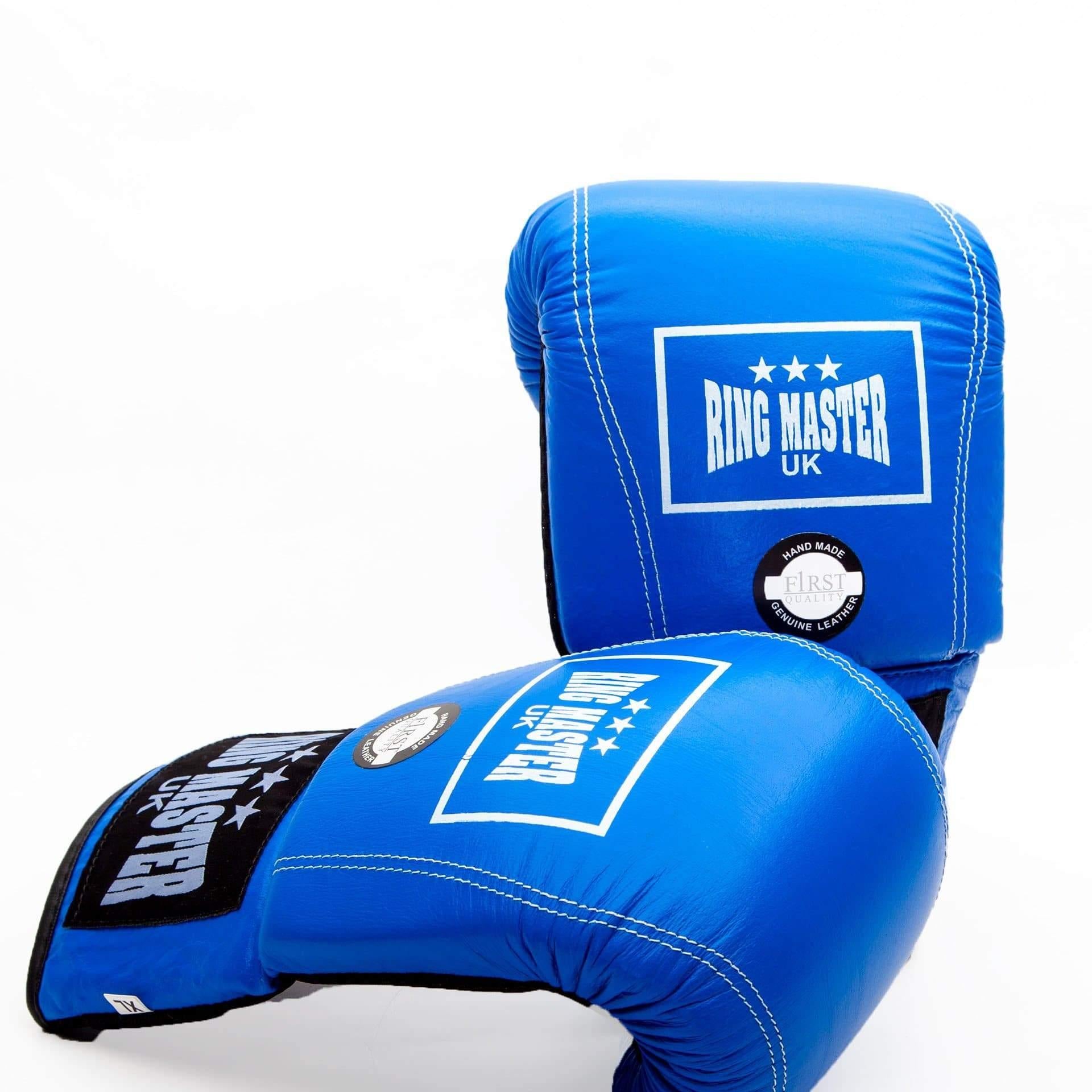 RingMaster Sports Bag Mitts Genuine Leather Blue Image 5