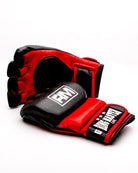 RingMaster Sports MMA Gloves Genuine Leather Black and Red Image 1