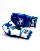 RingMaster Sports MMA Gloves Synthetic Leather Blue and White Image 3