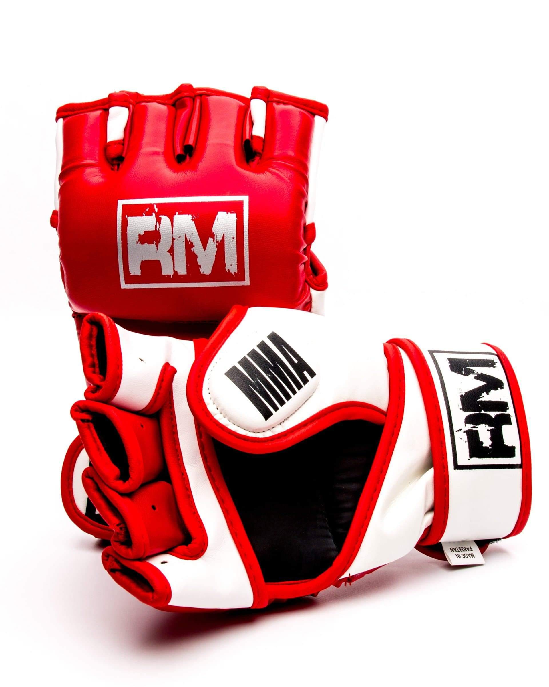 RingMaster Sports MMA Gloves Synthetic Leather Red and White image4