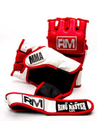 RingMaster Sports MMA Gloves Synthetic Leather Red and White image2