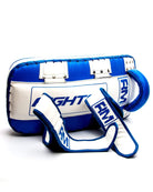 RingMaster Sports One Size Arm Pads Genuine Leather Blue and White (Single Item) image 4