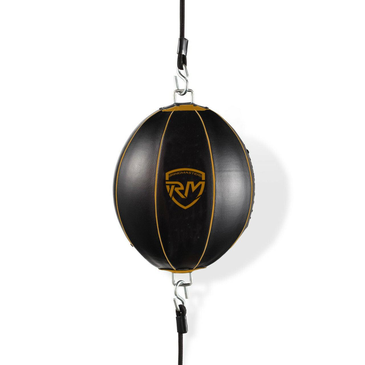 RingMaster Sports Double End Round Speed Ball BoxR Series Genuine Leather Gold/Black - RINGMASTER SPORTS - Made For Champions