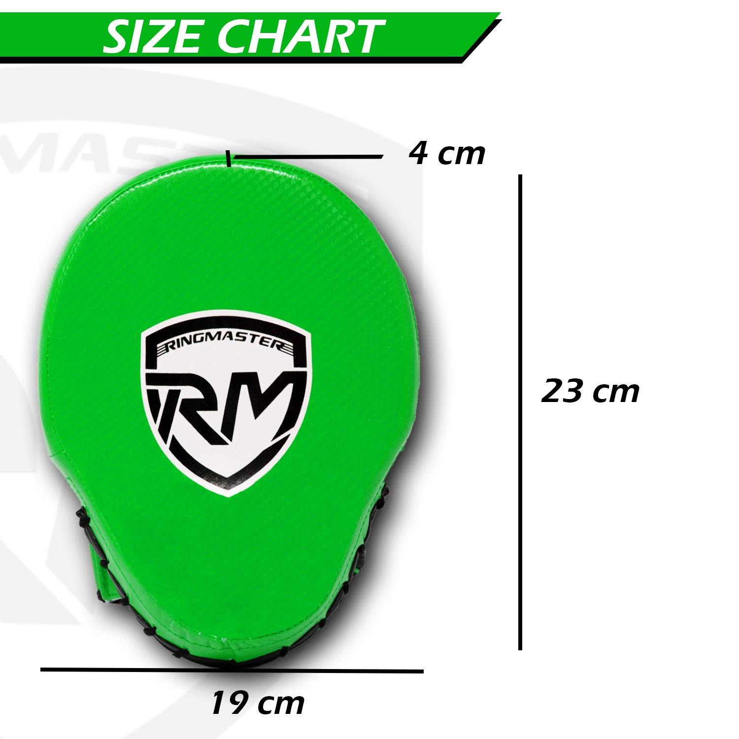 RingMaster Sports Ultralight Focus Pads Carbon Leather One Size Green - RingMaster Sports