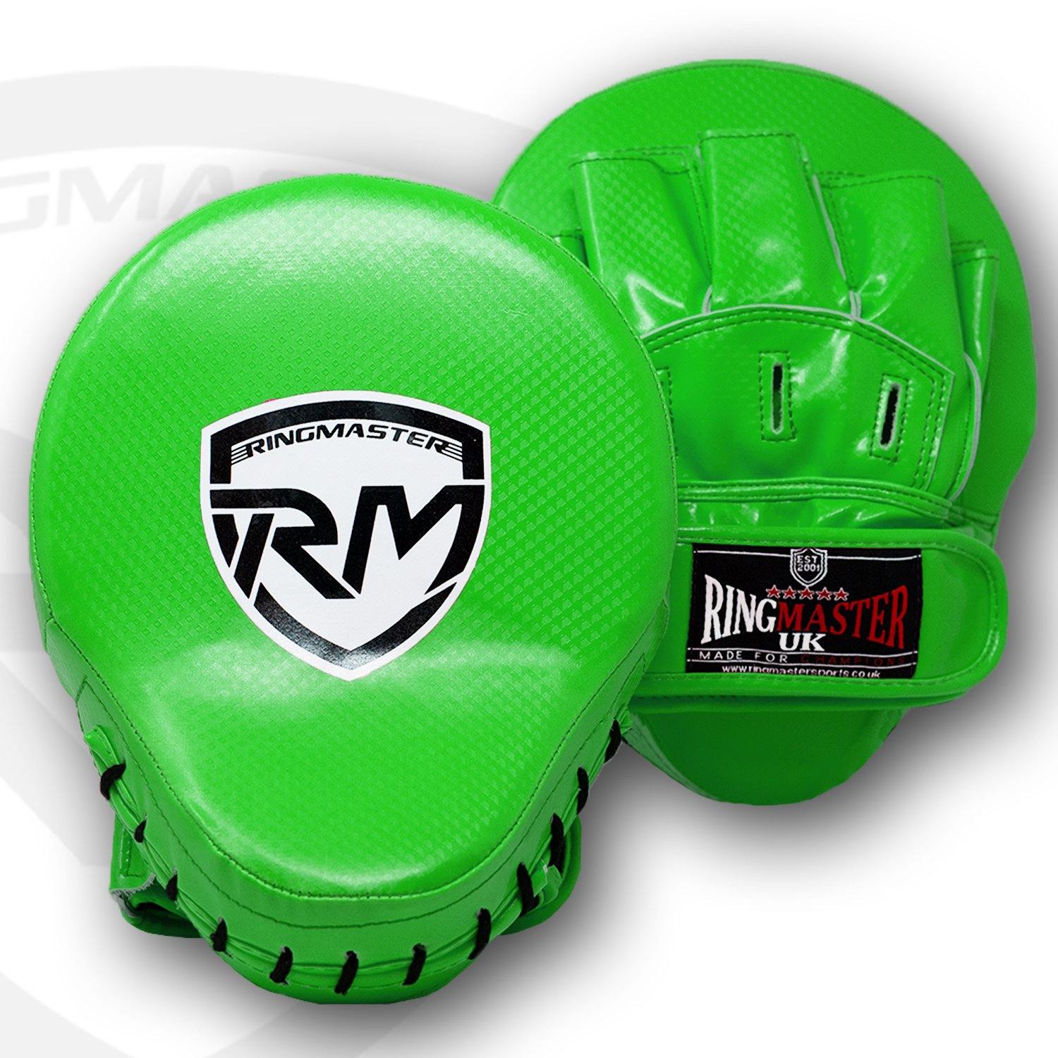 RingMaster Sports Ultralight Focus Pads Carbon Leather One Size Green - RingMaster Sports