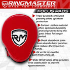 RingMaster Sports Ultralight Focus Pads Carbon Leather One Size Red - RingMaster Sports