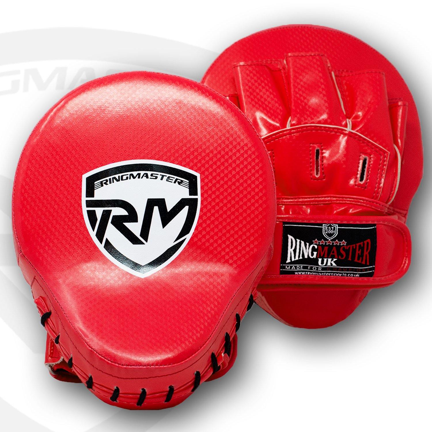 RingMaster Sports Ultralight Focus Pads Carbon Leather One Size Red - RingMaster Sports