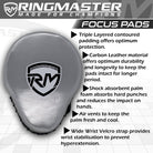 RingMaster Sports Ultralight Focus Pads Carbon Leather One Size Silver - RingMaster Sports