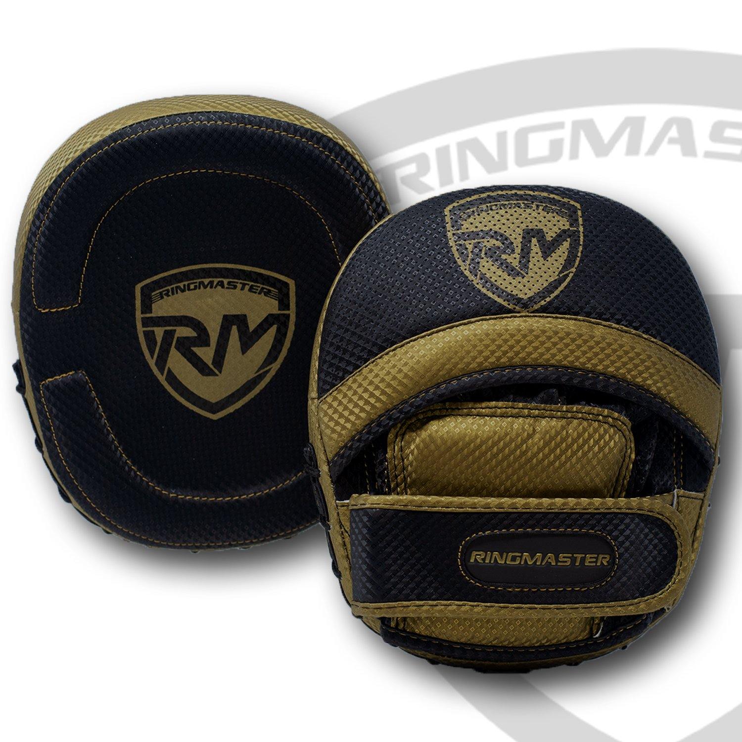 Hook and Jab Pads, boxing pads, punching pad, focus pads, kickboxing pads, focus pads boxing, boxing pad price, focus mitts, sparring pads, boxing gloves and pads, Ringmaster Sports Boxing Equipment, Ringmaster Sports Boxing pads, Cobra X2 Series Compact Focus Pads Black/Gold