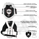RingMasterUK Body Protector Chest Guard Synthetic Leather Training MMA Kickboxing (Black/White) - RingMaster Sports