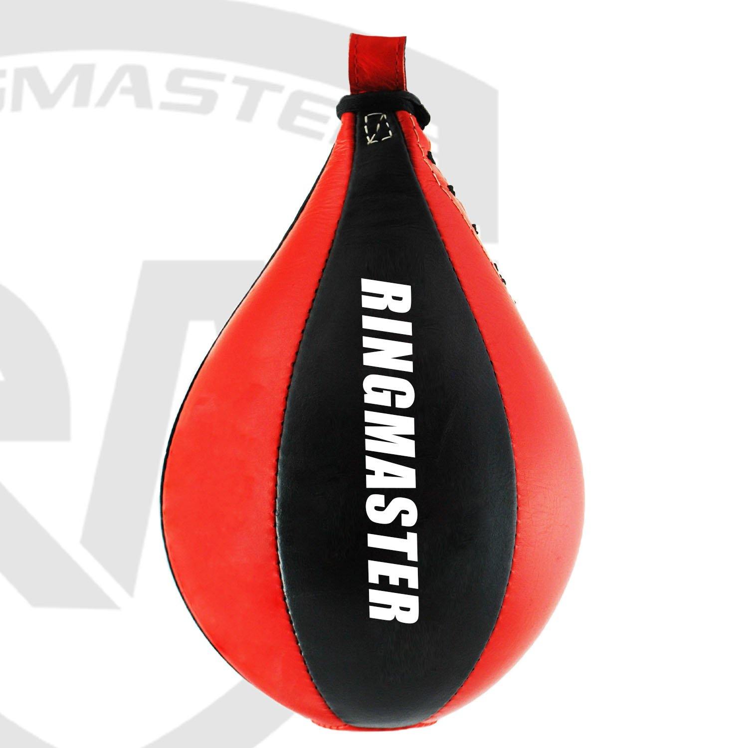 RingMaster Sports Speed Ball Genuine Leather Red/Black - RingMaster Sports