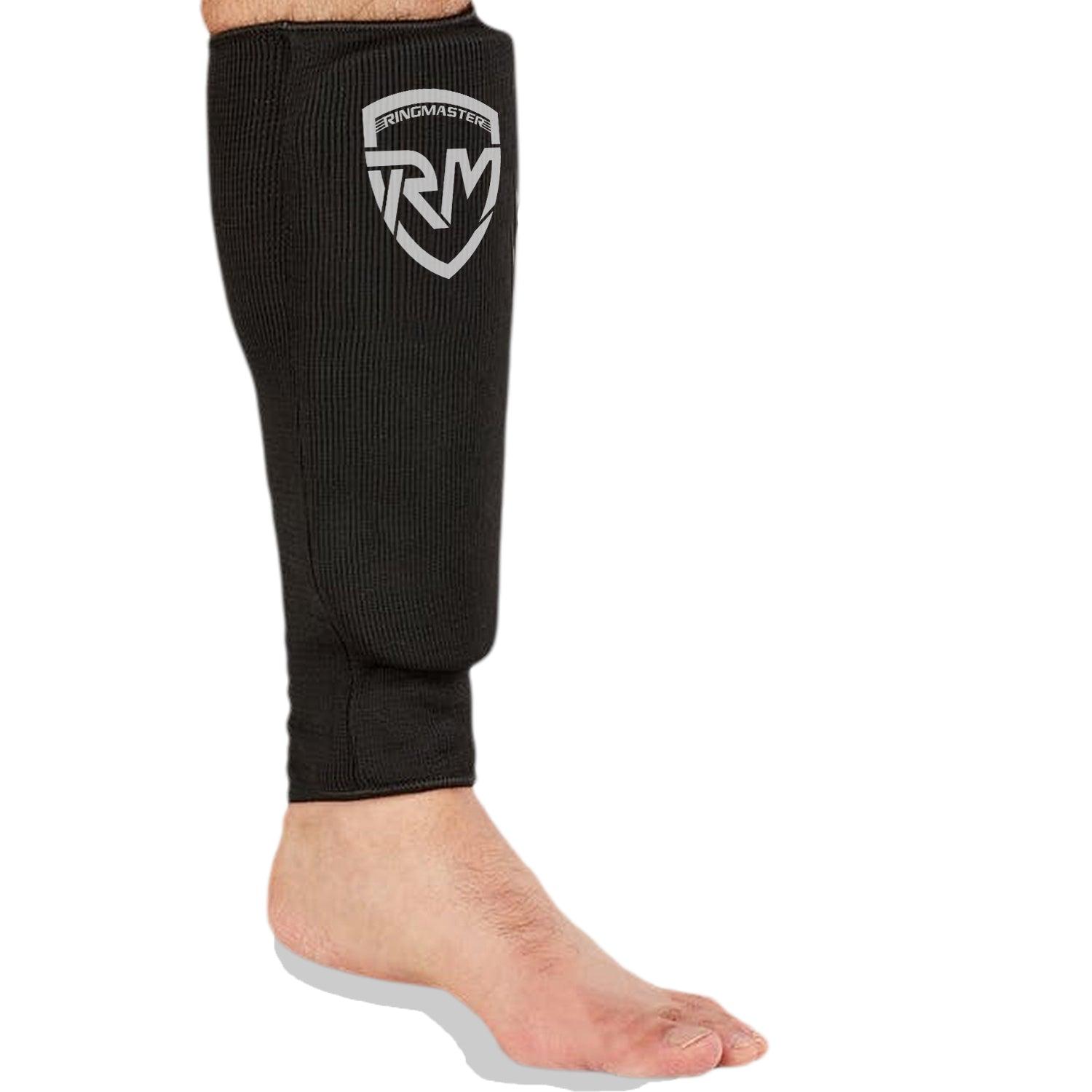 RingMaster Sports Elastic Shin Pads Black - RINGMASTER SPORTS - Made For Champions