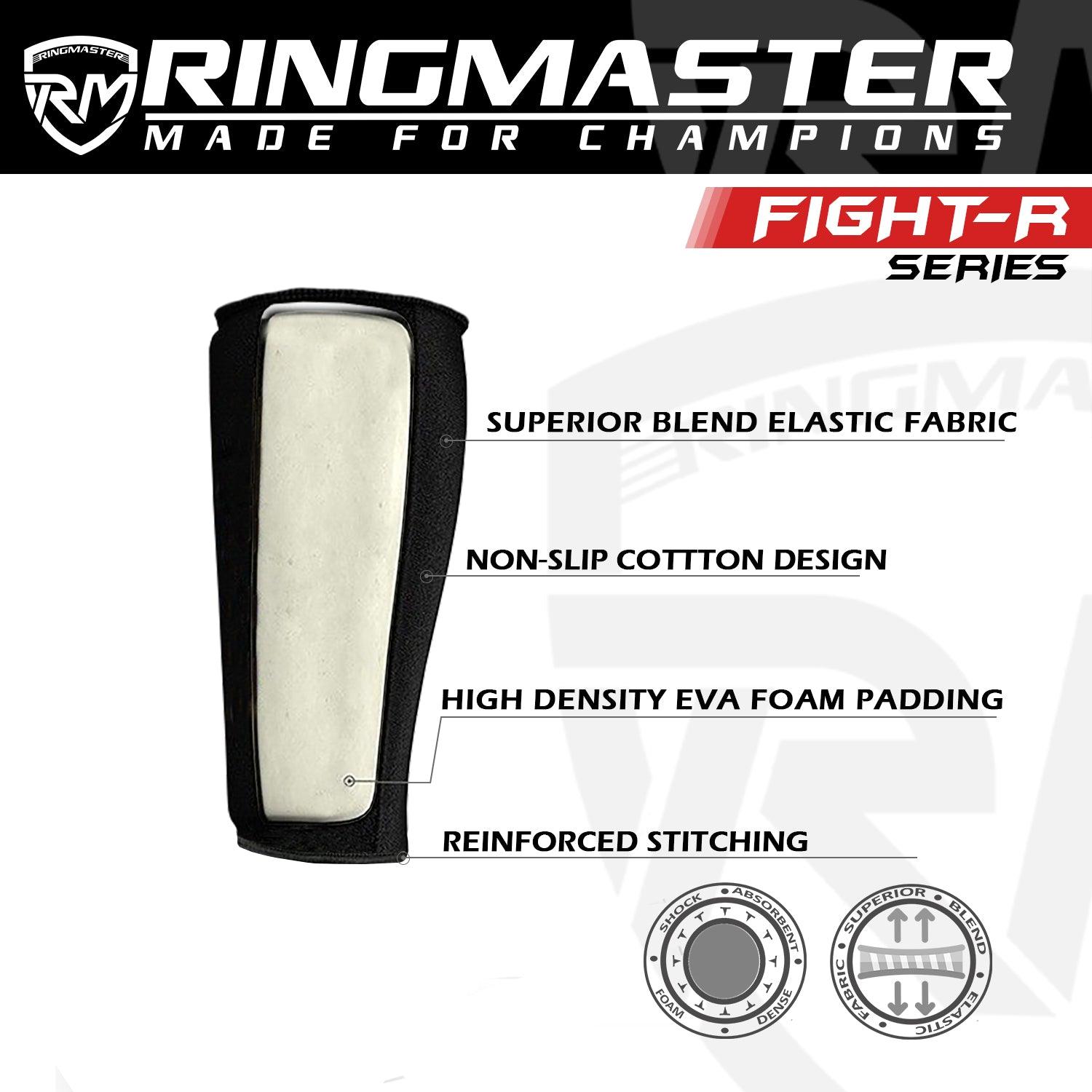 RingMaster Sports Kids Elastic Shin Pads Black - RINGMASTER SPORTS - Made For Champions