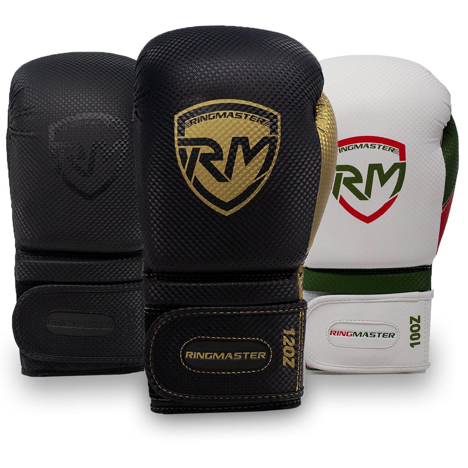 RingMaster Cobra X2 boxing gloves Black Gold training sparring gloves