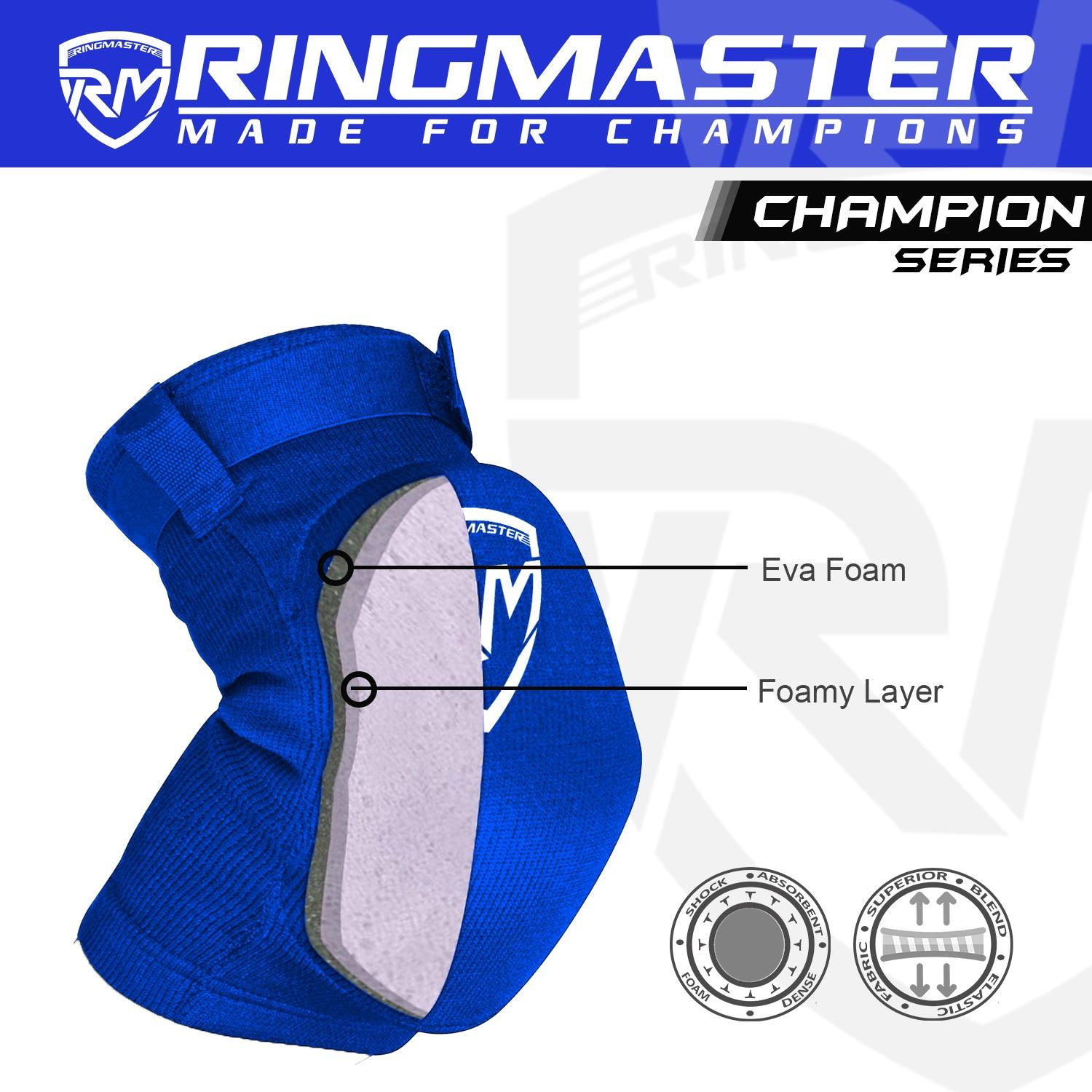 RingMaster Sports Elbow Pads Champion Series Blue - RINGMASTER SPORTS - Made For Champions