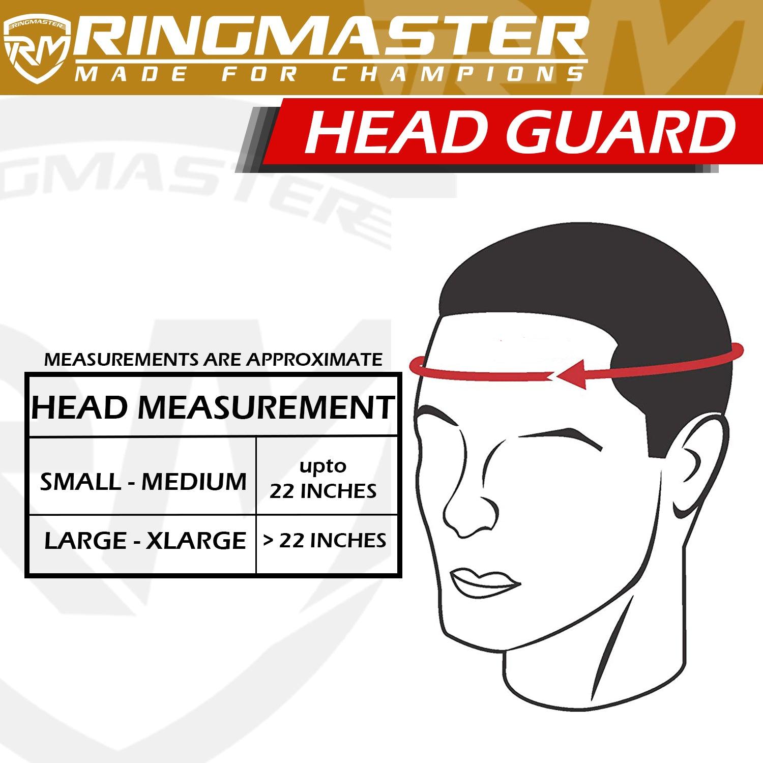 RingMaster Sports Boxing Head Guard black & gold training sparring mma kickboxing martial arts muay thai