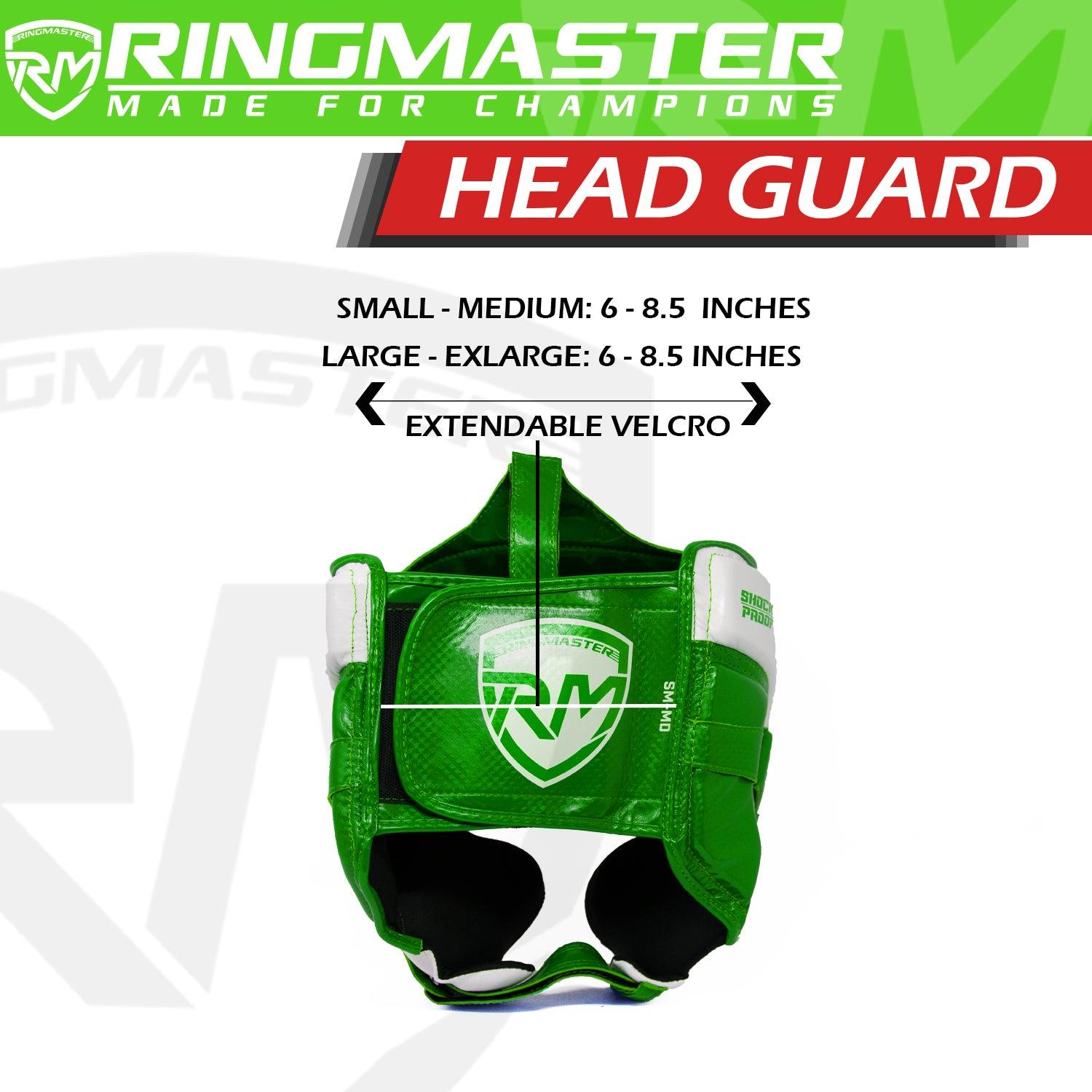 Ringmaster Head guard Boxing, Best boxing head guard, boxing head guard uk, MMA head guard, boxing headgear, MArtial Arts head guard, boxing head guard full face, Boxing head guard for sale, face guard boxing, Green and White Head guard, RingMaster Sports Boxing Head Guard SHK2.0 Series Green and White image 4