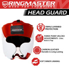 RingMaster Sports Boxing Head Guard red & white training sparring mma kickboxing martial arts muay thai