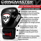 RingMaster Sports - Phenom Kids Boxing Gloves CarbonTech Black - RINGMASTER SPORTS - Made For Champions