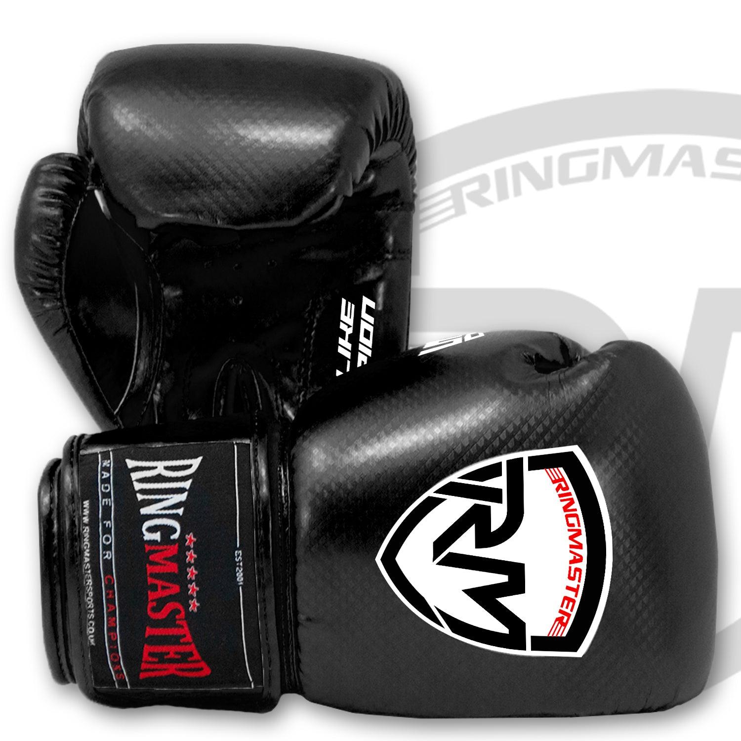 RingMaster Sports - Phenom Kids Boxing Gloves CarbonTech Black - RINGMASTER SPORTS - Made For Champions