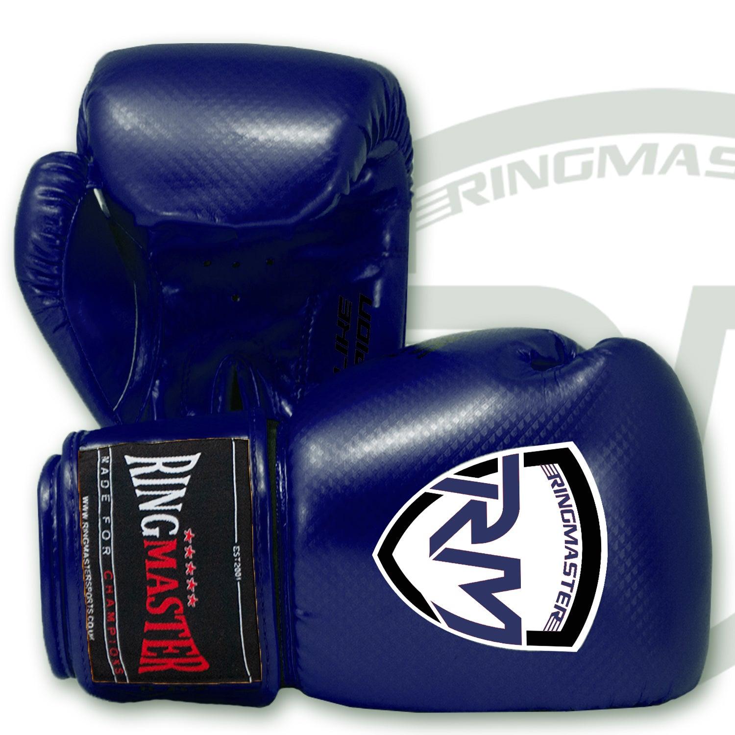 RingMaster Sports - Phenom Kids Boxing Gloves CarbonTech Blue - RINGMASTER SPORTS - Made For Champions