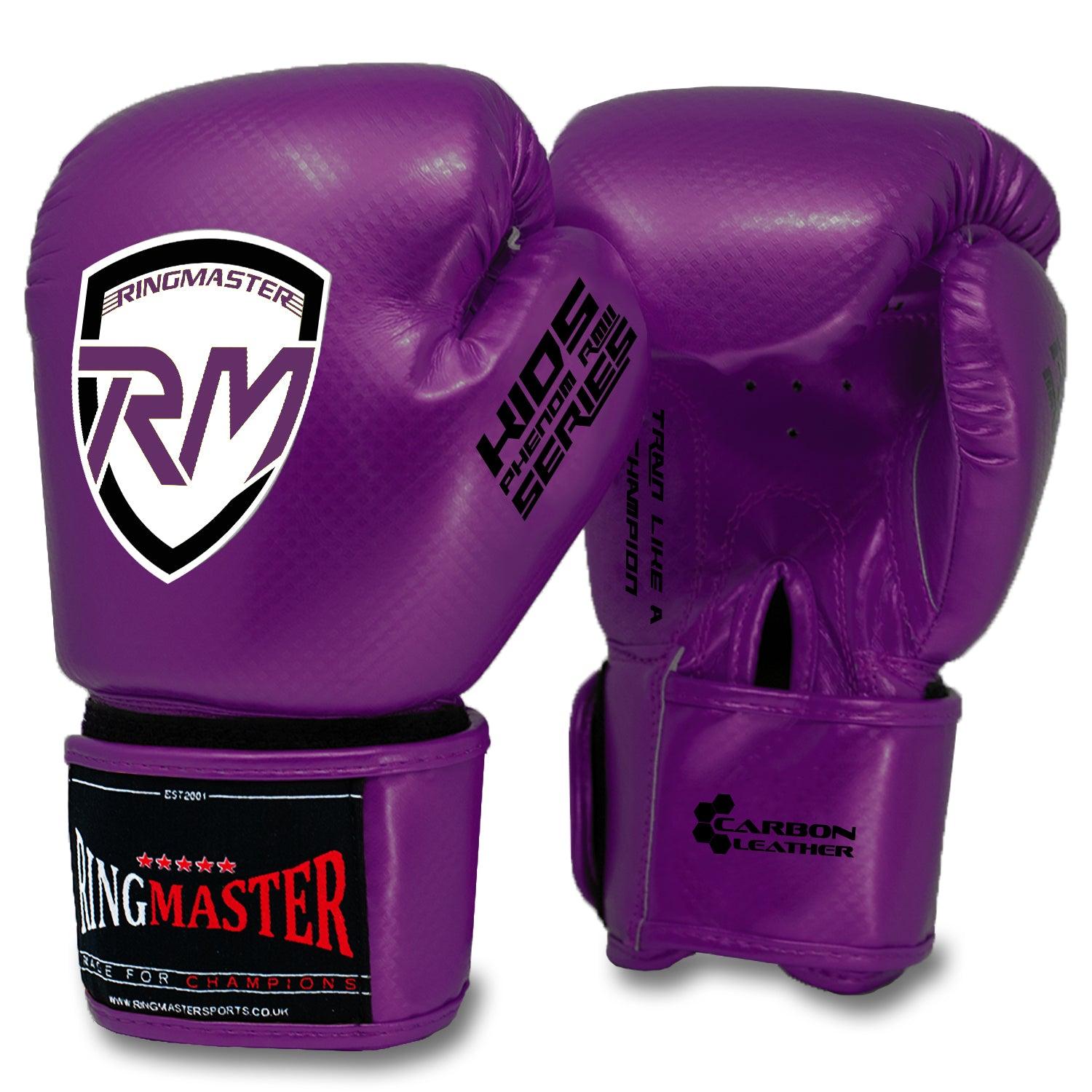 RingMaster Sports - Phenom Kids Boxing Gloves CarbonTech Purple - RINGMASTER SPORTS - Made For Champions