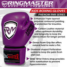 RingMaster Sports - Phenom Kids Boxing Gloves CarbonTech Purple - RINGMASTER SPORTS - Made For Champions