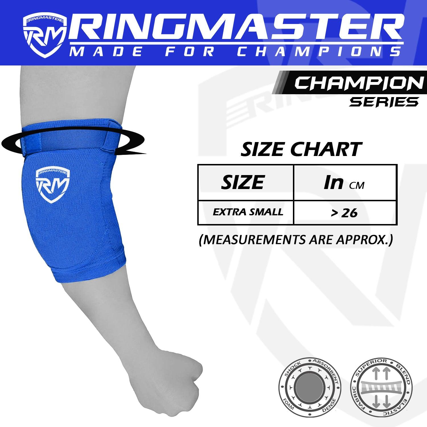 RingMaster Sports Kids Elbow Pads Champion Series Blue - RINGMASTER SPORTS - Made For Champions