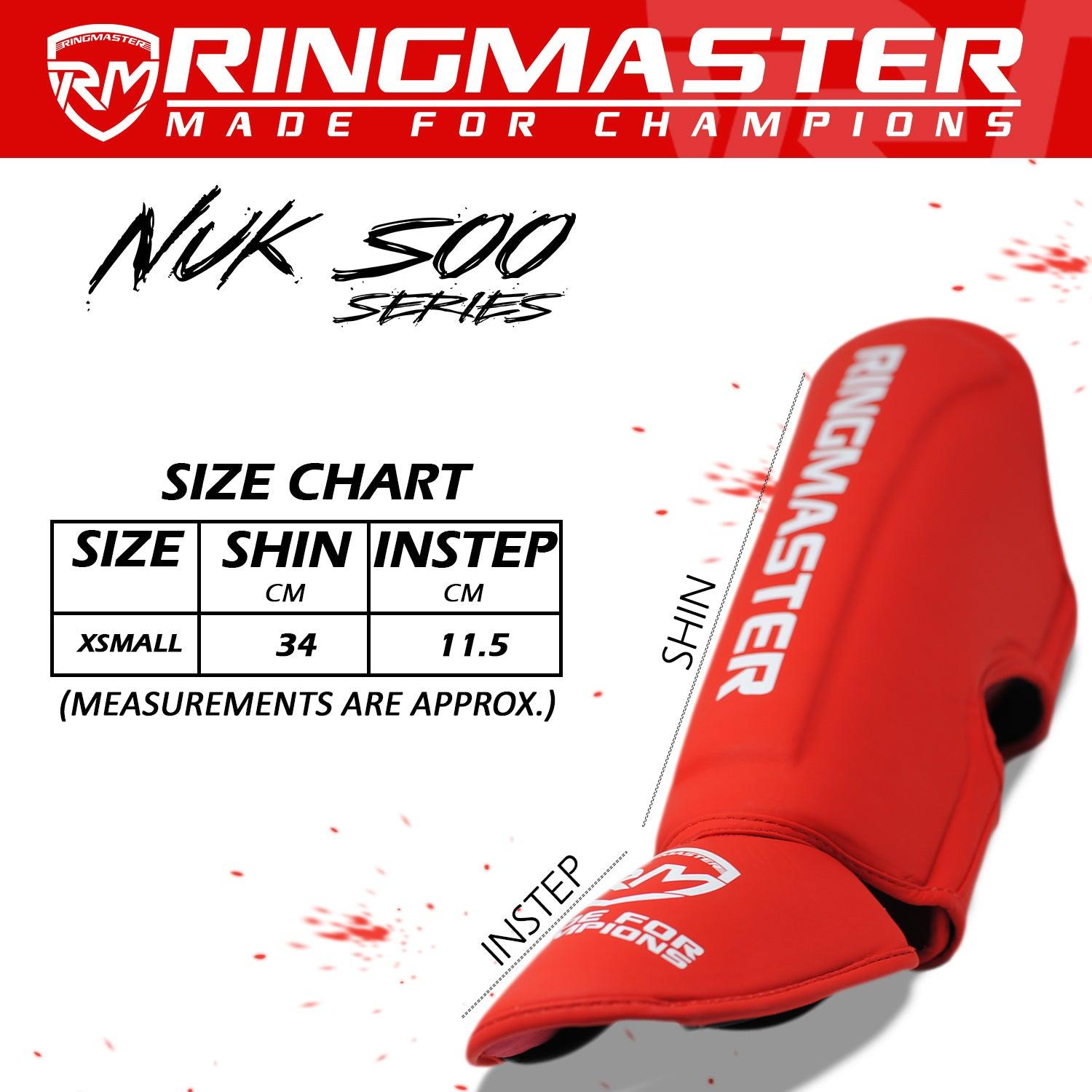 RingMaster Kids Shin Instep Guard Nuk Soo Series Red - RingMaster Sports