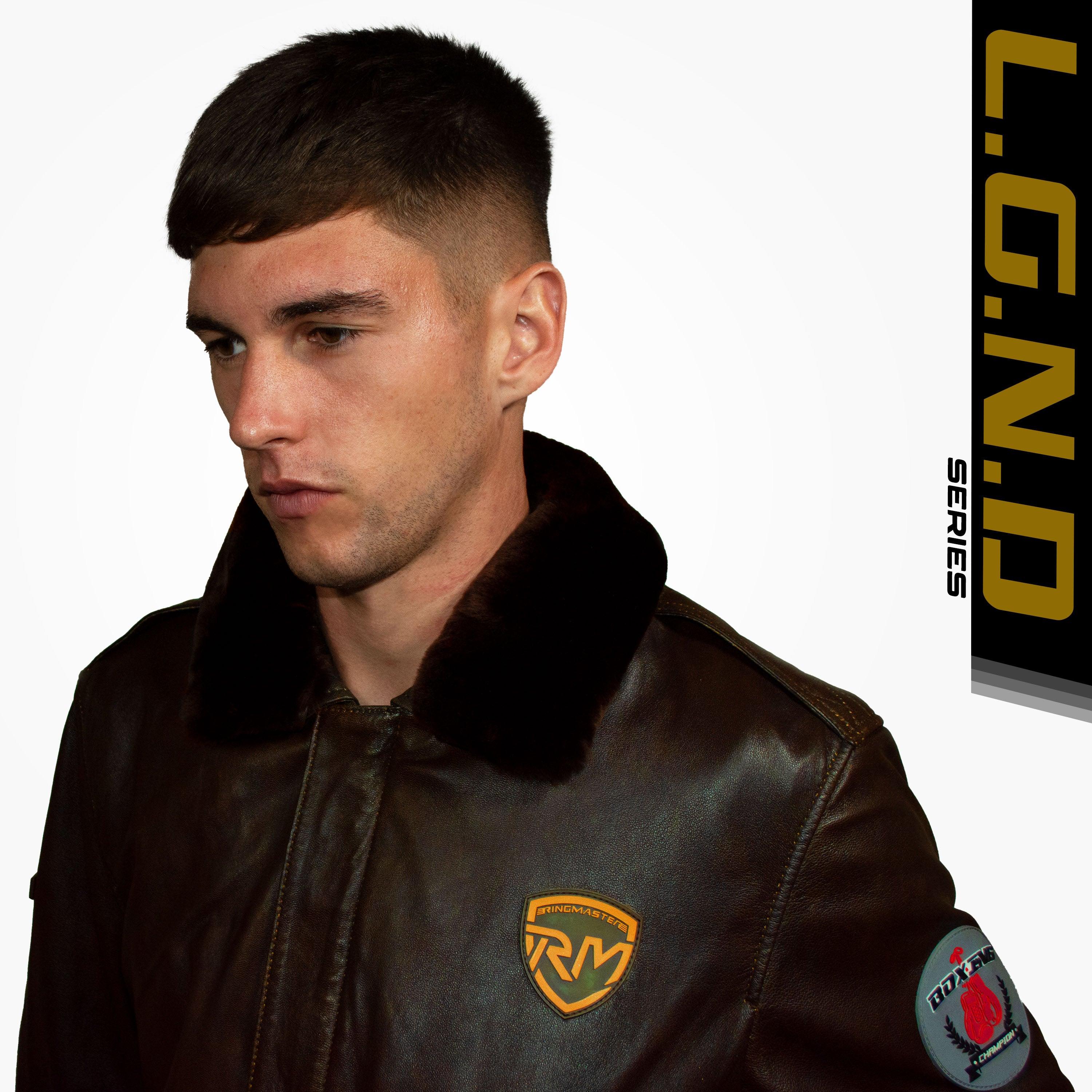 RingMaster Sports Pilot Leather Jacket L.G.N.D series Dark Brown
