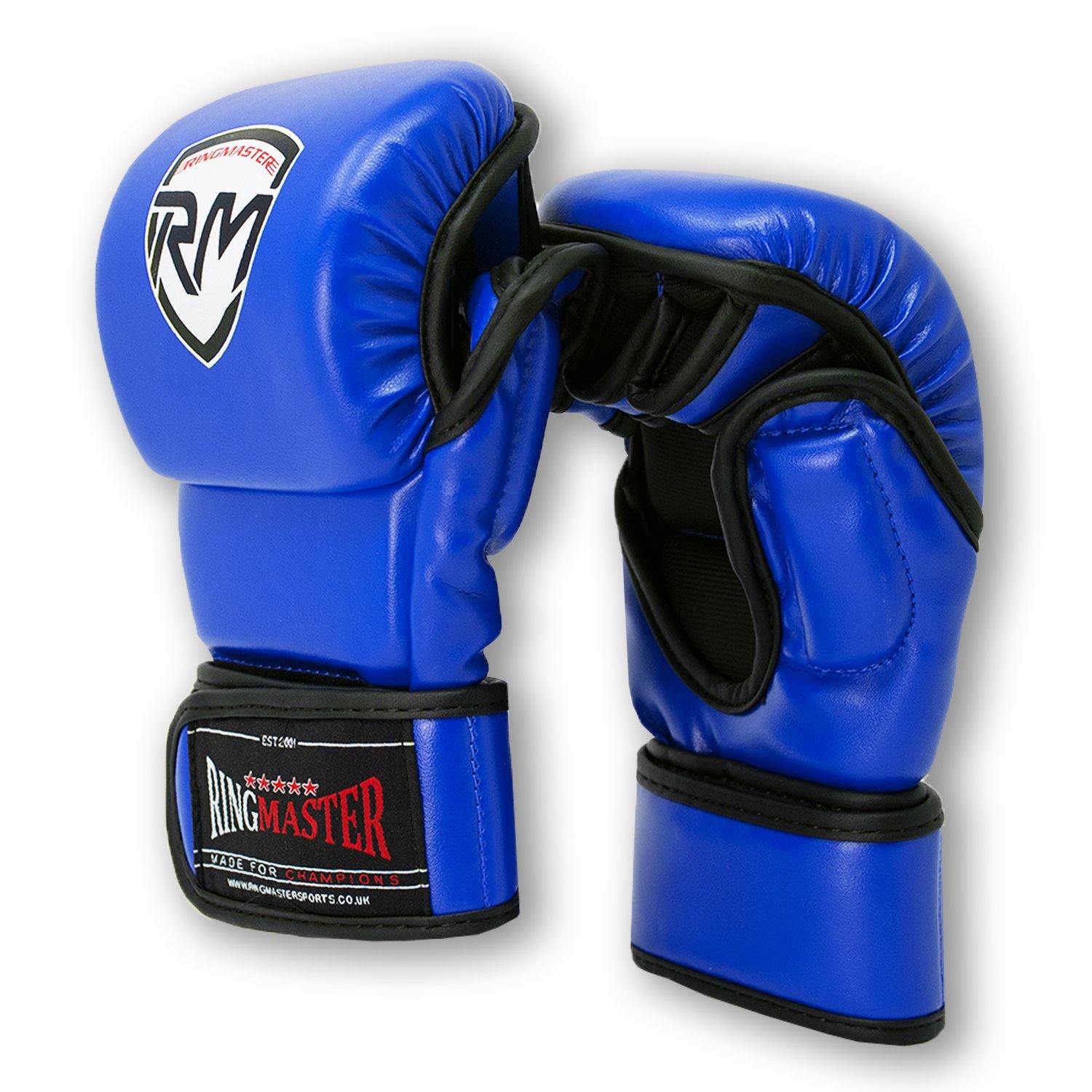 RingMaster Sports Warrior Series MMA Gloves 8oz Blue - RingMaster Sports