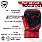 RingMaster Sports Warrior Series MMA Gloves 8oz Red - RingMaster Sports