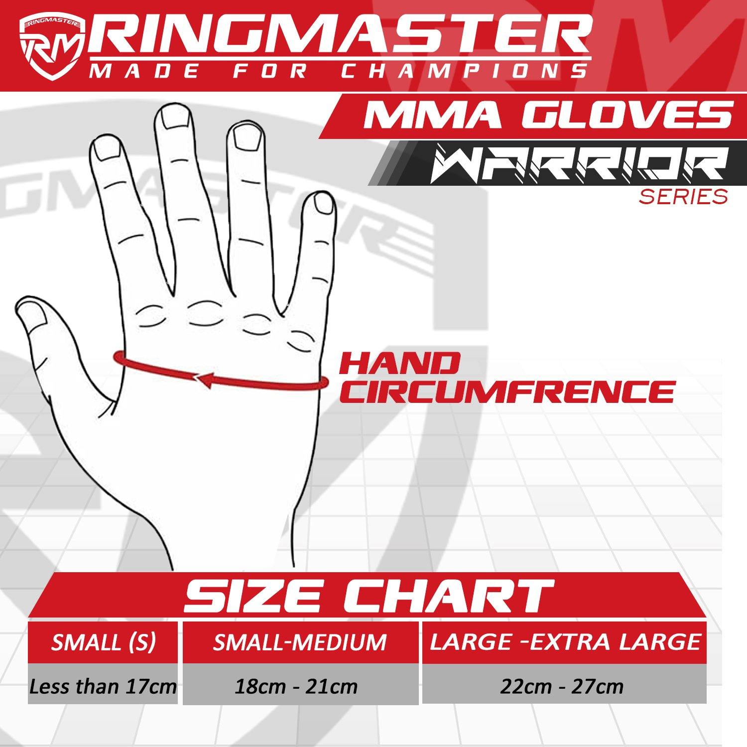 RingMaster Sports Warrior Series MMA Gloves 8oz Black - RingMaster Sports